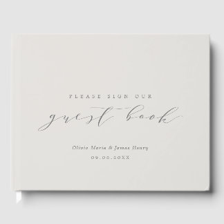 Soft Linen Modern  Wedding Gastenboek