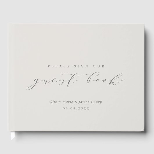 Soft Linen Modern  Wedding Gastenboek (Voorkant)