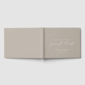 Soft Linen Taupe Sand Modern  Wedding Gastenboek (Volledig)