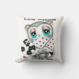 Soft Love Declaration by Message from cute Lemur Kussen