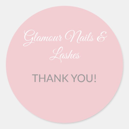 Soft Luxury Thank You Stickers for Beauty Business (Voorkant)