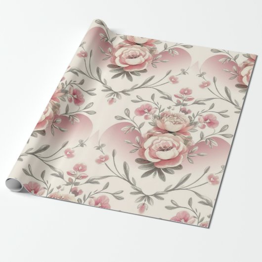 Soft Luxury Waterverf Gift Wrap Cadeaupapier (Uitgerold)