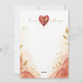 Soft Magic Watercolor Heart with Golden Botanicals Feestdagenkaart (Achterkant)