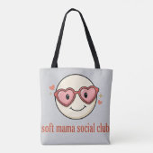 Soft Mama Social Club Logo Ontwerp Tote Bag (Achterkant)