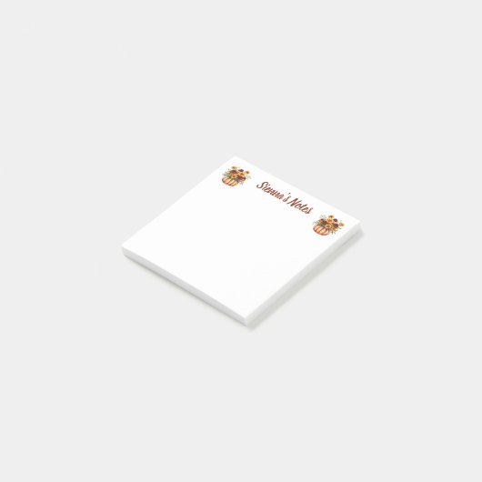 Soft Marigold Floral Name Post-it® Notes (Schuin)