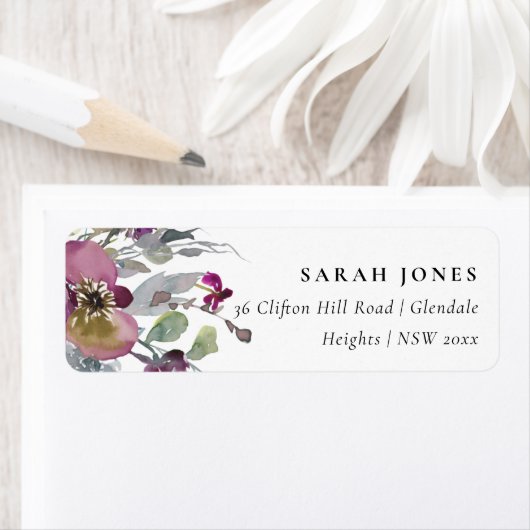 SOFT MAUT PAARSE LILA WATERVERF ETIKET (Insitu)