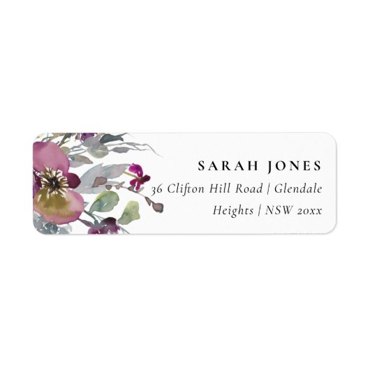 SOFT MAUT PAARSE LILA WATERVERF ETIKET (Voorkant)