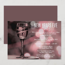 Soft Mauve Elegant New Years Eve Party Kaart