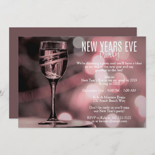 Soft Mauve Elegant New Years Eve Party Kaart