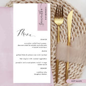 Soft Mauve, gepersonaliseerd met gastennaam Chic M Menu
