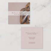 Soft Mauve Peaceful Healing Buddha Vierkante Visitekaartje (Voorkant / Achterkant)