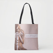 Soft Mauve Peaceful Healing Mindfulness Buddha Tote Bag (Voorkant)