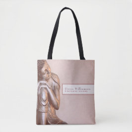 Soft Mauve Peaceful Healing Mindfulness Buddha Tote Bag