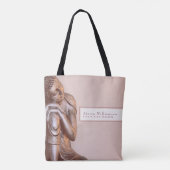 Soft Mauve Peaceful Healing Mindfulness Buddha Tote Bag (Achterkant)