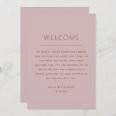 Soft Mauve Pink Timeline. Spring Wedding Itinerary Kaart (Voorkant / Achterkant)