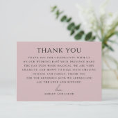 Soft Mauve Pink Wedding | Elegant Romantic Chic Bedankkaart (Staand voorkant)