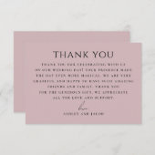 Soft Mauve Pink Wedding | Elegant Romantic Chic Bedankkaart (Voorkant / Achterkant)