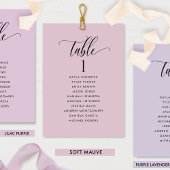 Soft Mauve Zitplan Kaarten met Gastnamen