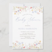 Soft Meadow Blue Script-Baby shower Kaart (Voorkant)