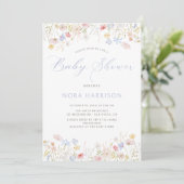 Soft Meadow Blue Script-Baby shower Kaart (Staand voorkant)