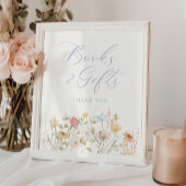 Soft Meadow Blue Script Boeken en geschenken Poster