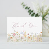 Soft Meadow Blush Script-Baby shower Bedankkaart (Staand voorkant)