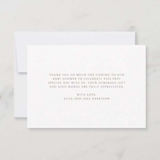 Soft Meadow Blush Script-Baby shower Bedankkaart (Achterkant)