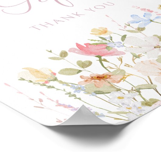 Soft Meadow Blush Script Boeken en geschenken Poster (Hoek)
