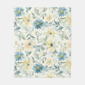 Soft Meadow Daisy Watercolor Fleece Deken (Voorkant)