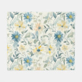 Soft Meadow Daisy Watercolor Fleece Deken (Voorkant (Horizontaal))