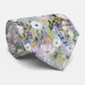 Soft Meadow Floral Watercolor Stropdas (Opgerold)