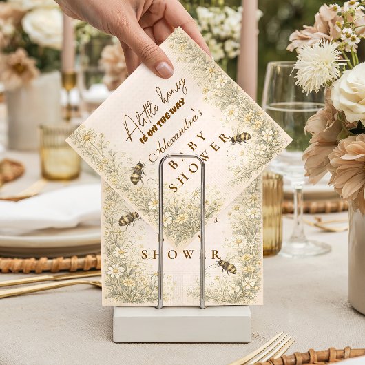 Soft Meadow Honey Bee Baby Shower Servet