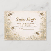 Soft Meadow Honey Bee Diapper Raffle Informatiekaartje (Voorkant)