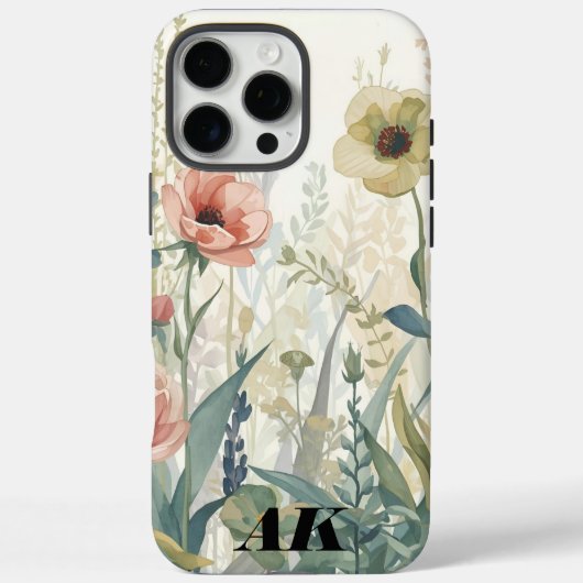 Soft Meadow Impression – Waterverf botanische wand Case-Mate iPhone Case (Achterkant)