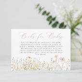 Soft Meadow Pink Script Boeken voor Baby Informatiekaartje (Staand voorkant)