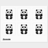 Soft Minimal Panda Illustration Vierkante Sticker (Vel)