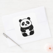 Soft Minimal Panda Illustration Vierkante Sticker (Envelop)