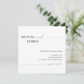 Soft Minimal Square Photo Wedding Invitation Kaart (Staand voorkant)