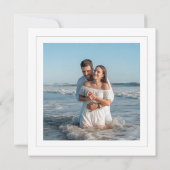 Soft Minimal Square Photo Wedding Invitation Kaart (Achterkant)
