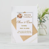 Soft Minimal Wedding Invitation | Elegant Romantic Kaart (Staand voorkant)