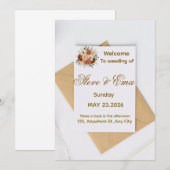 Soft Minimal Wedding Invitation | Elegant Romantic Kaart (Voorkant / Achterkant)