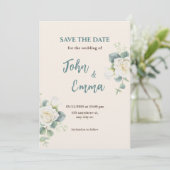 Soft Minimalist Save the Date | Editable Template  Kaart (Staand voorkant)