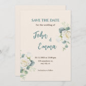 Soft Minimalist Save the Date | Editable Template  Kaart (Voorkant / Achterkant)