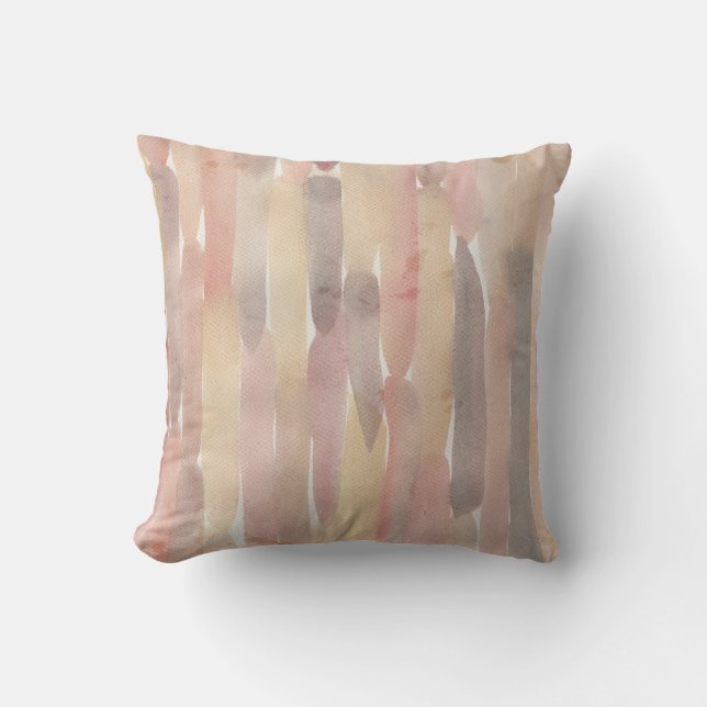 Soft Minimalist Watercolor Stripe Accent Pillow Kussen (Voorkant)