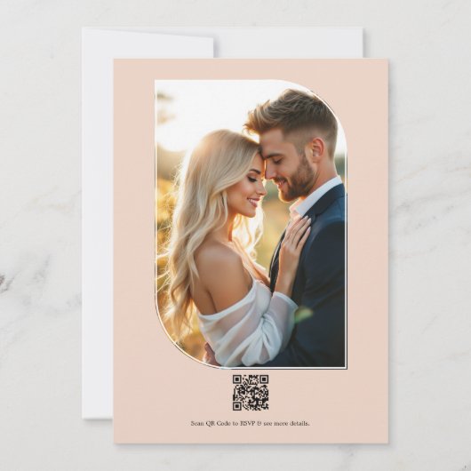 Soft Mint, Apricot & Warm Coral Floral Wedding Kaart (Achterkant)