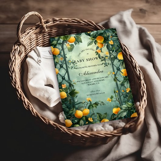 Soft Mint Citrus Baby Shower Kaart