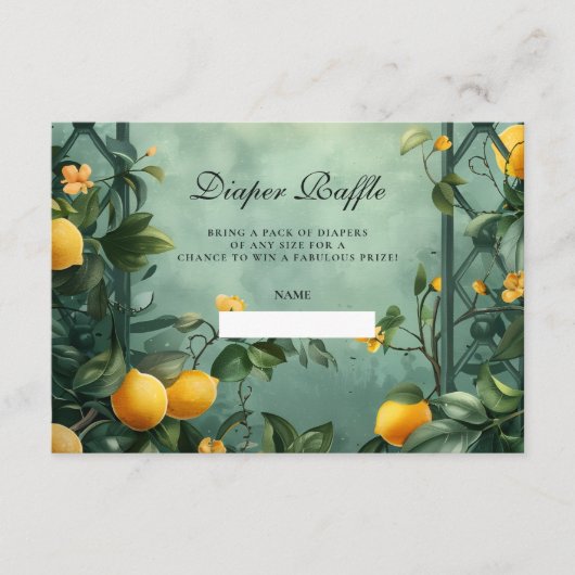 Soft Mint Citrus Diapper Raffle Informatiekaartje (Voorkant)
