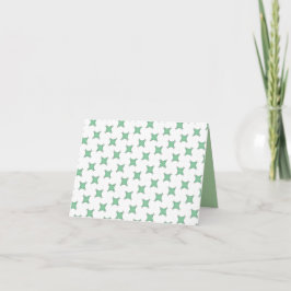 Soft Mint Cross-Star Pattern Thank You Card Bedankkaart