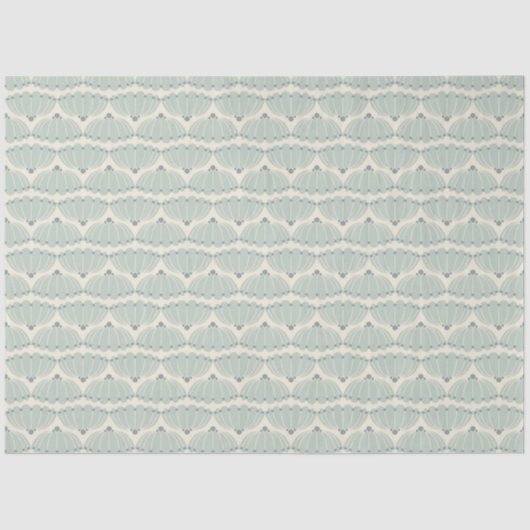 Soft Mint en Beige Scallop Tissue Paper Tissuepapier (Voorkant)