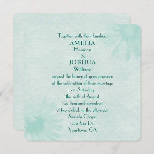 Soft Mint Green Daisy Wedding Invitation Kaart